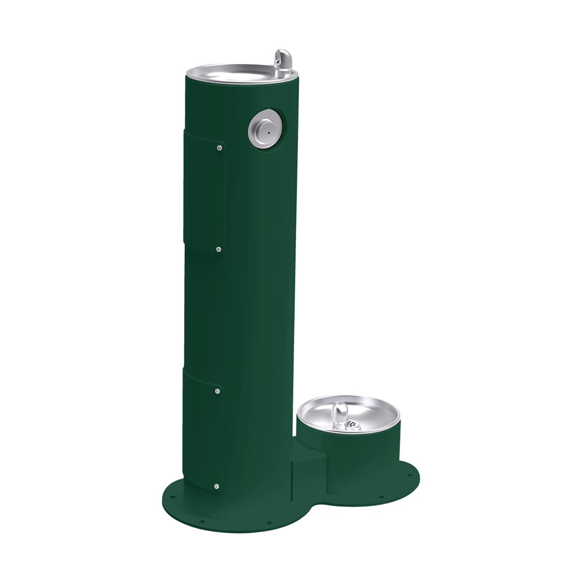 Elkay Outdoor Fountain Pedestal with Pet Station Non-Filtered, Non-Refrigerated Evergreen LK4400DBEVG