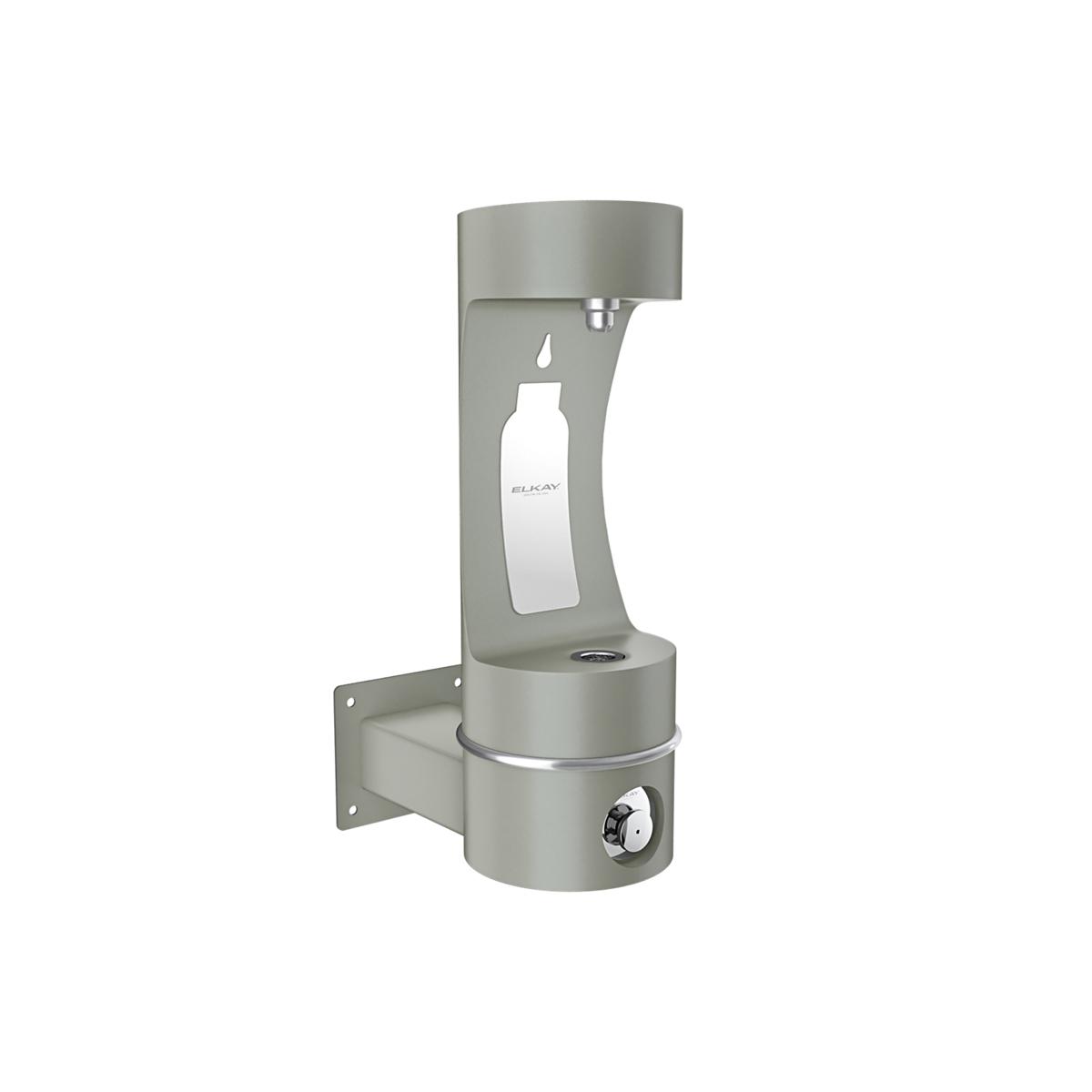 Elkay Outdoor ezH2O Single Arm Bottle Filling Station Wall Mount, Non-Filtered Non-Refrigerated Gray LK4405BFGRY