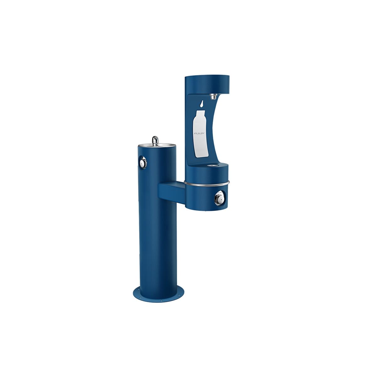 Elkay Outdoor ezH2O Lower Bottle Filling Station Bi-Level Pedestal, Non-Filtered Non-Refrigerated Blue LK4420BF1LBLU