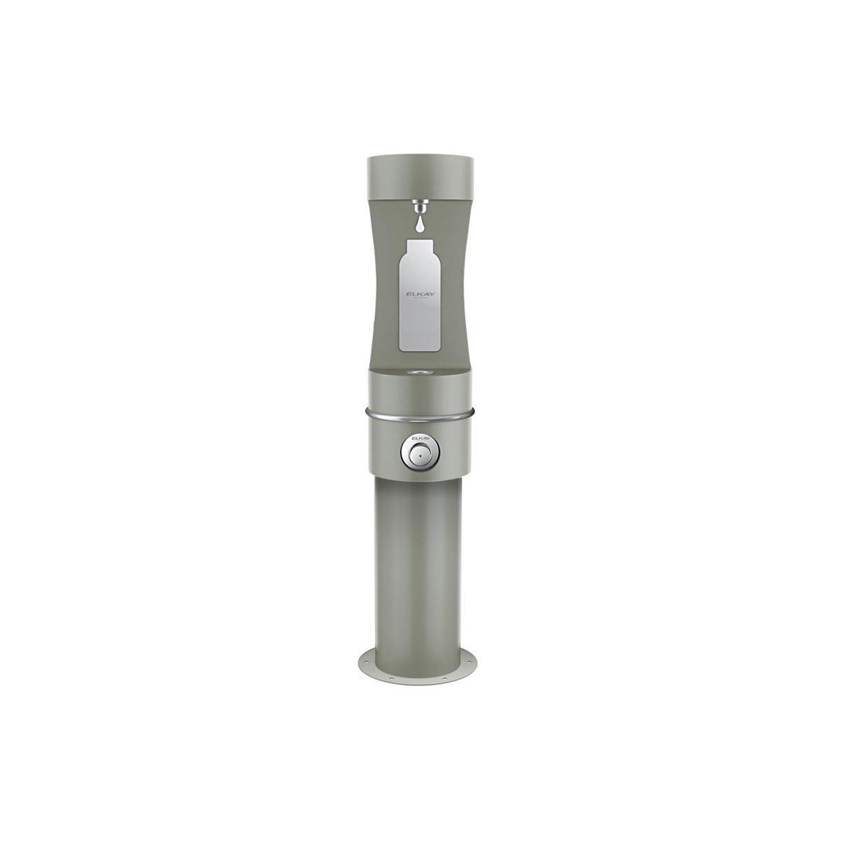 Elkay Outdoor ezH2O Lower Bottle Filling Station Bi-Level Pedestal, Non-Filtered Non-Refrigerated Freeze Resistant Gray LK4420BF1LFRKGRY