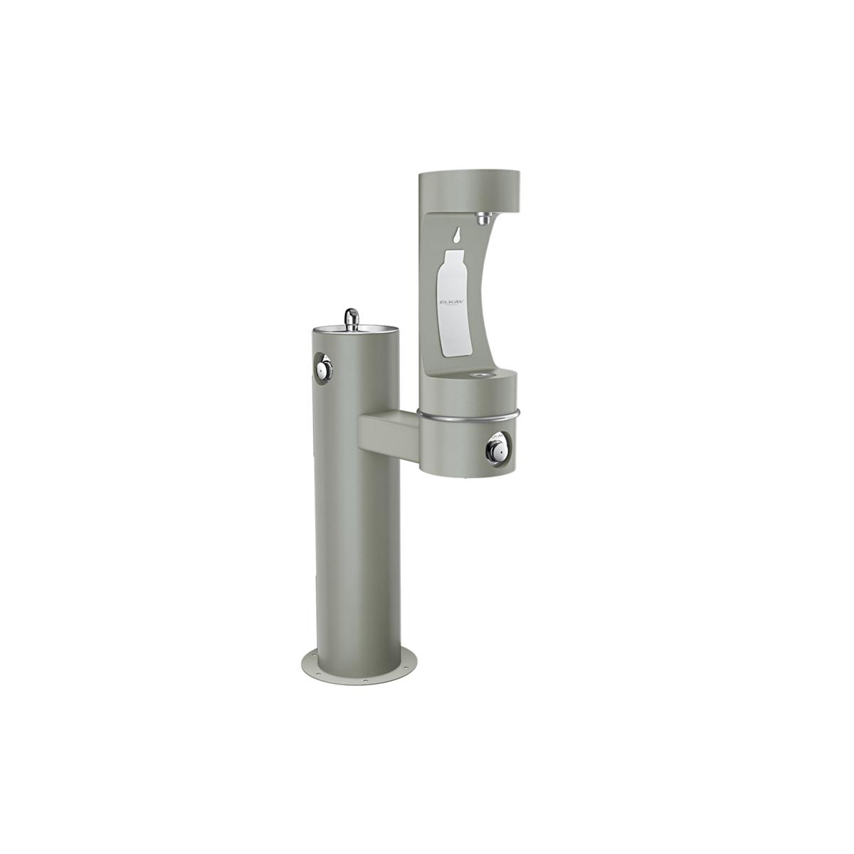 Elkay Outdoor ezH2O Lower Bottle Filling Station Bi-Level Pedestal, Non-Filtered Non-Refrigerated Gray LK4420BF1LGRY