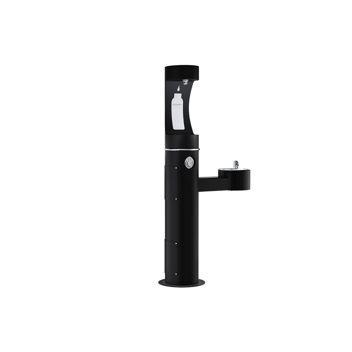 Elkay Outdoor ezH2O Upper Bottle Filling Station Bi-Level Pedestal, Non-Filtered Non-Refrigerated Black LK4420BF1UBLK
