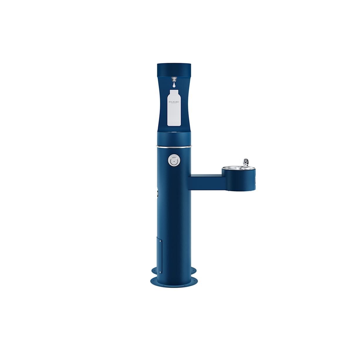 Elkay Outdoor ezH2O Upper Bottle Filling Station Bi-Level Pedestal, with Pet Station Non-Filtered NonRefrige Freeze Resistant Blue LK4420BF1UDBFRKBLU