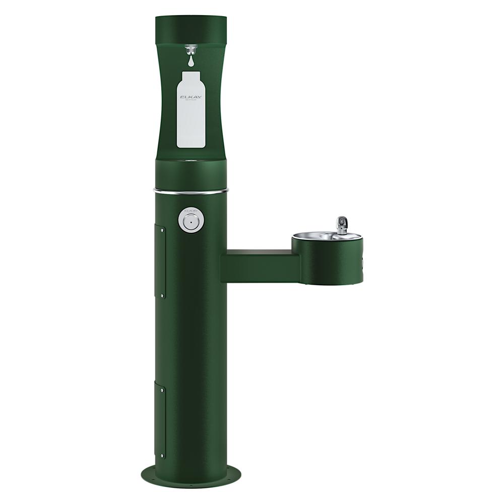 Elkay Outdoor ezH2O Upper Bottle Filling Station Bi-Level Pedestal, Non-Filtered, Evergreen LK4420BF1UEVG