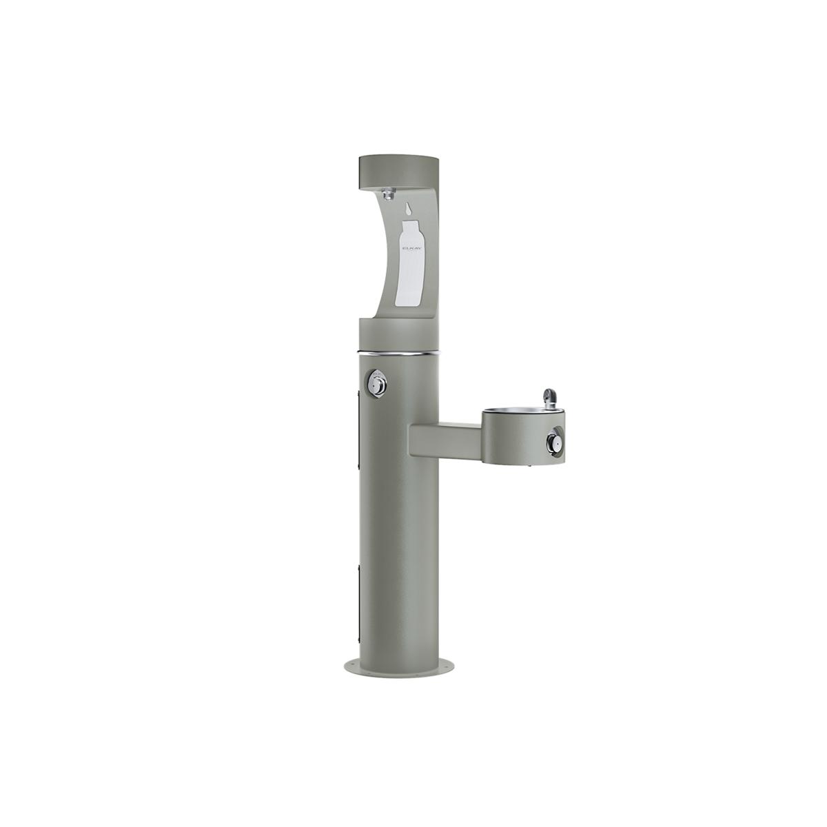 Elkay Outdoor ezH2O Upper Bottle Filling Station Bi-Level Pedestal, Non-Filtered Non-Refrigerated Gray LK4420BF1UGRY
