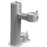Elkay Outdoor Fountain Bi-Level Pedestal with Pet Station, Non-Filtered Non-Refrigerated, Freeze Resistant, Gray LK4420DBFRKGRY