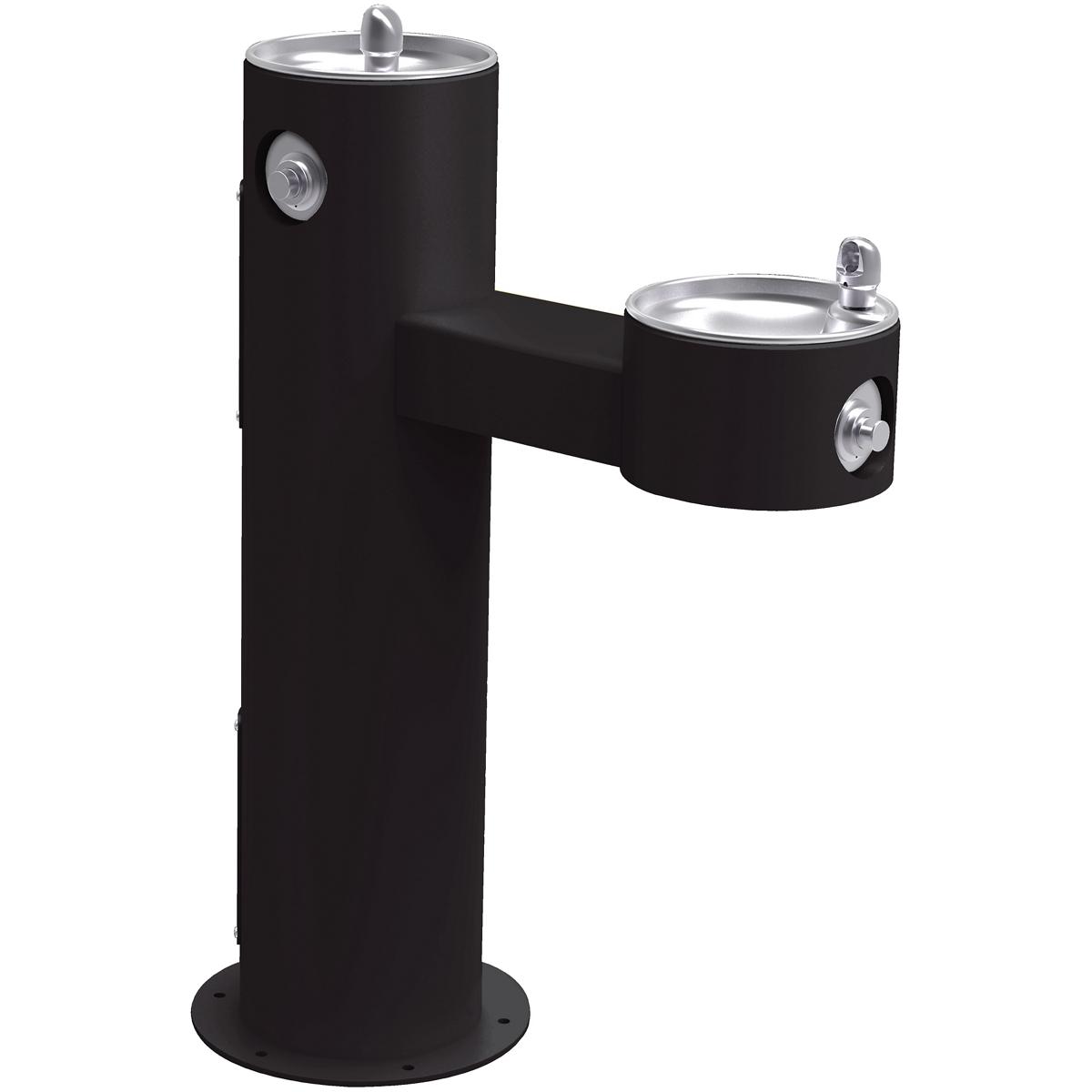 Elkay Outdoor Fountain Bi-Level Pedestal Non-Filtered, Non-Refrigerated Freeze Resistant Black LK4420FRKBLK