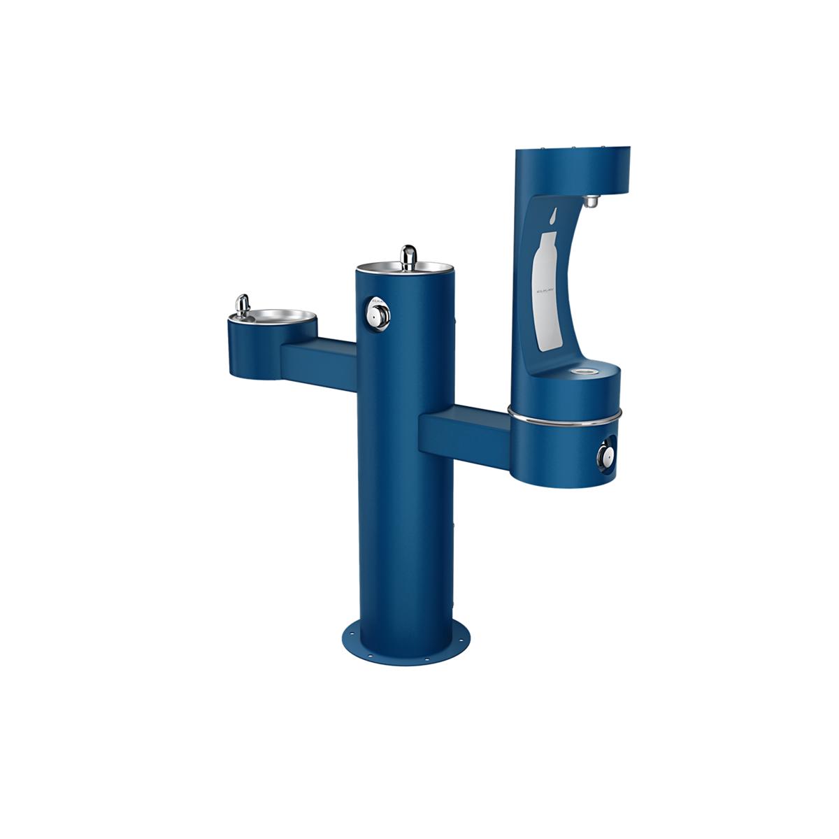 Elkay Outdoor ezH2O Lower Bottle Filling Station Tri-Level Pedestal, Non-Filtered Non-Refrigerated FR Blue LK4430BF1LFRKBLU