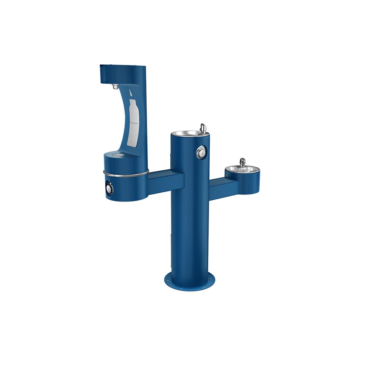 Elkay Outdoor ezH2O Middle Bottle Filling Station Tri-Level Pedestal, Non-Filtered Non-Refrigerated Blue LK4430BF1MBLU