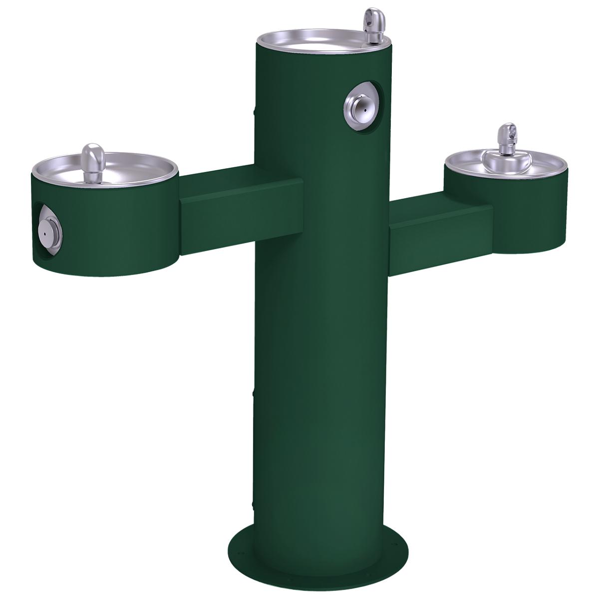 Elkay Outdoor Fountain Tri-Level Pedestal Non-Filtered, Non-Refrigerated Evergreen LK4430FRKEVG