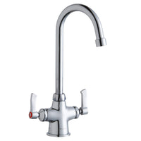Elkay Single Hole with Concealed Deck Faucet with 5" Gooseneck Spout 2" Lever Handles Chrome LK500GN05L2