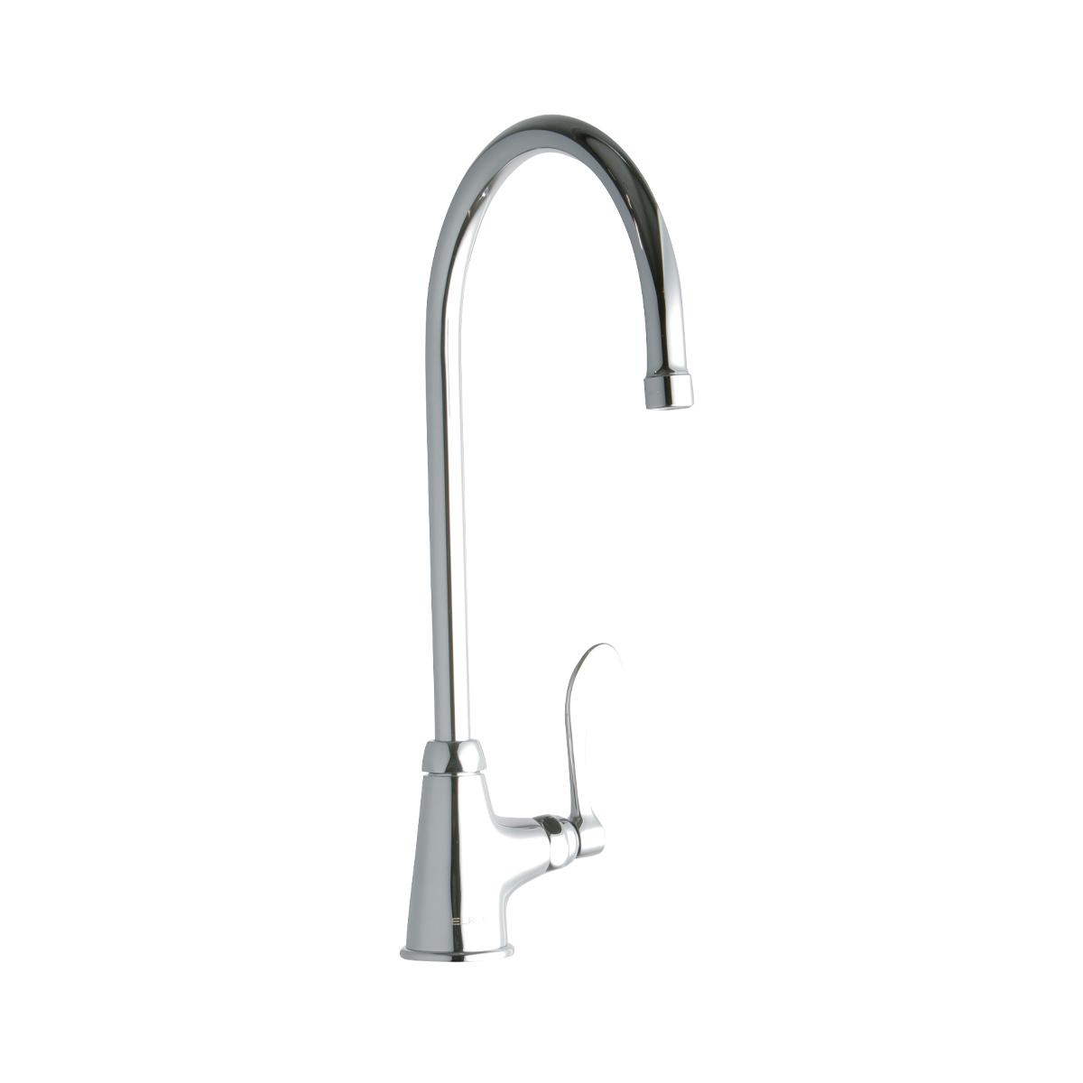 Elkay Single Hole with Single Control Faucet with 8" Gooseneck Spout 4" Wristblade Handle Chrome LK535GN08T4