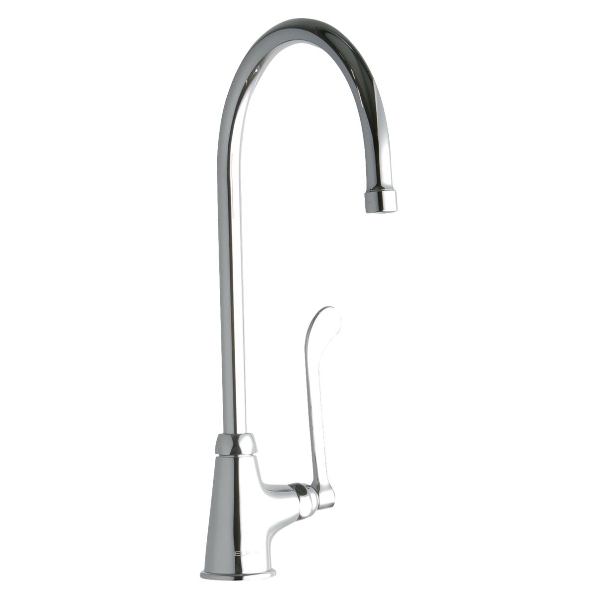 Elkay Single Hole with Single Control Faucet with 8" Gooseneck Spout 6" Wristblade Handle Chrome LK535GN08T6
