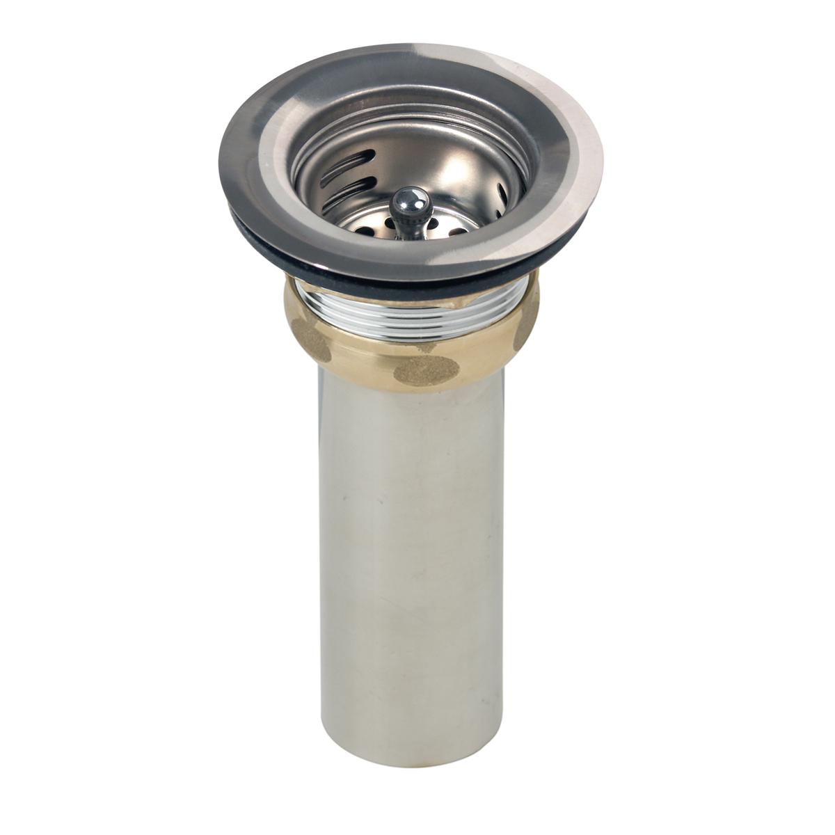 Elkay 2" Drain Fitting Type 304 Stainless Steel Body, Stainless Steel Strainer Basket and Rubber Seal LK58