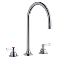 Elkay 8" Centerset with Concealed Deck Faucet with 8" Gooseneck Spout 2" Lever Handles Chrome LK800GN08L2