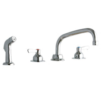Elkay 8" Centerset with Concealed Deck Faucet with 8" Arc Tube Spout 2" Lever Handles with Side Spray Chrome LK801AT08L2