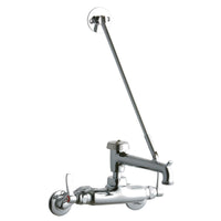 Elkay Service/Utility Single Hole Wall Mount Faucet w/7" Bucket Hook Spout 2" Lever Handles 2in Inlet Chrome LK945BP07L2T
