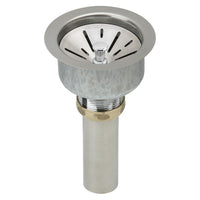 Elkay Deluxe 3-1/2" Drain with Satin Finish Type 304, Stainless Steel Body Strainer Basket Rubber Seal and Tailpiece LK99S