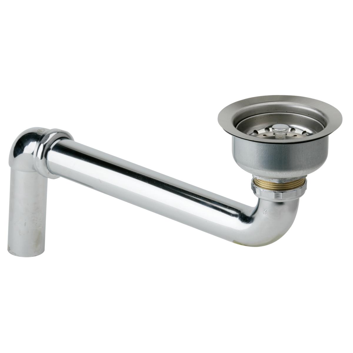 Elkay 3-1/2" Drain Fitting" Stainless Steel Body, Strainer Basket and Offset Tailpiece LKAD35
