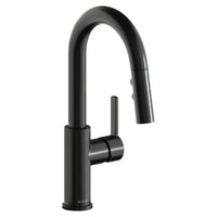 Elkay LKAV3032BK Lead-Free Avado Single Hole Bar Faucet with Pull-down Spray and Lever Handle Black Stainless