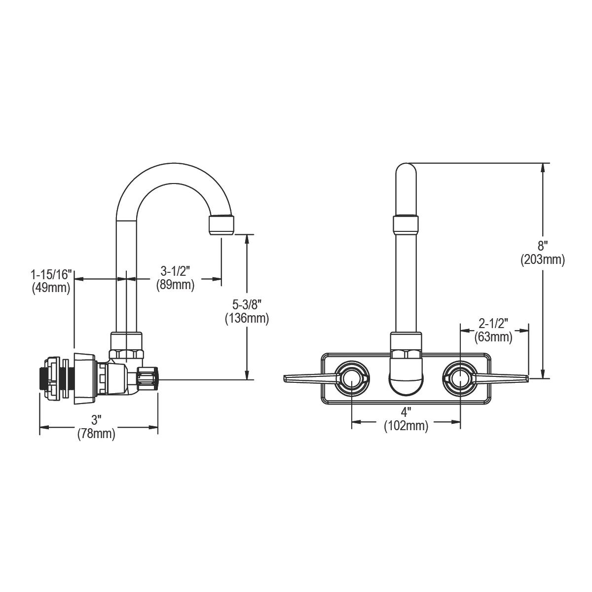 Elkay Scrub/Handwash Wall Mount Faucet LKB400