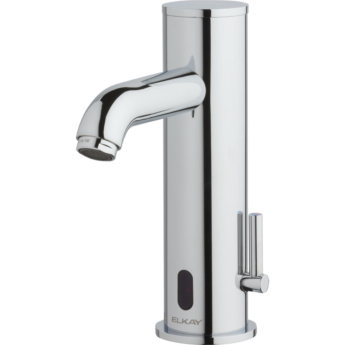 Elkay Commercial Electronic Lavatory Battery Powered Deck Mount Faucet with Cast Fixed Spout Chrome LKB738C