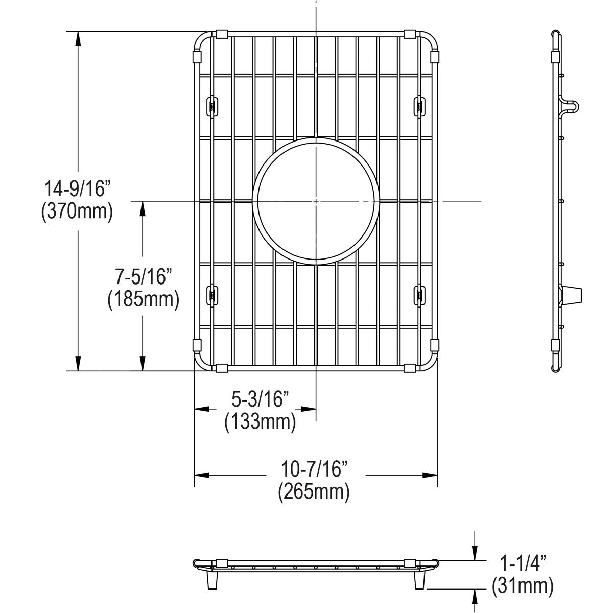 Elkay Stainless Steel 10-7/16" x 14-9/16" x 1-5/16" Bottom Grid LKBG1115SS
