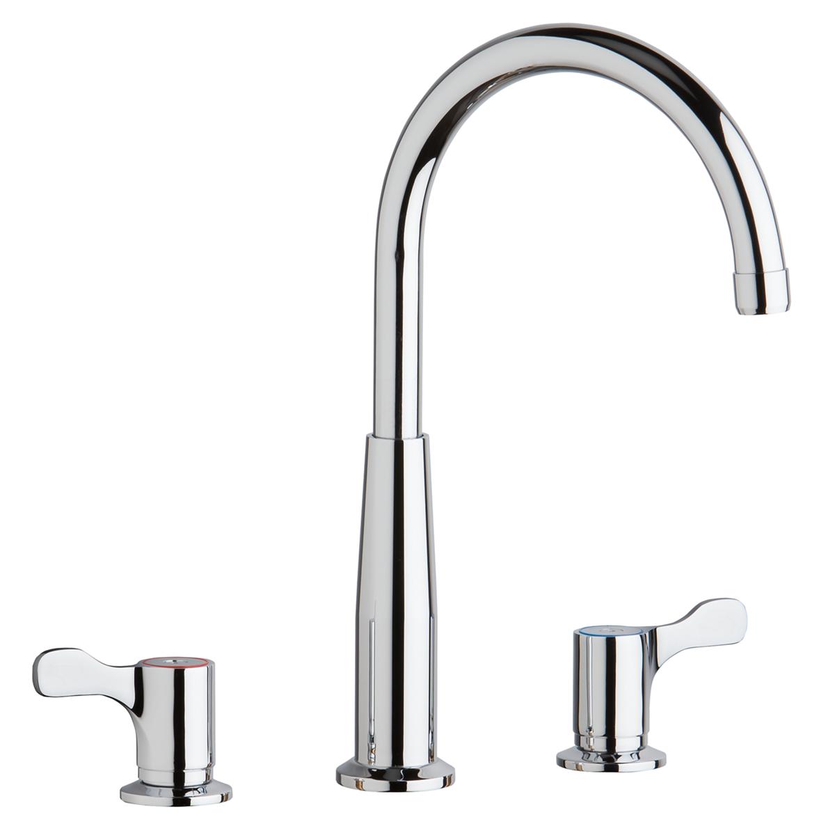 Elkay 8" Centerset Concealed Deck Mount Faucet with Gooseneck Spout and 2-5/8" Lever Handles Chrome LKD232SC
