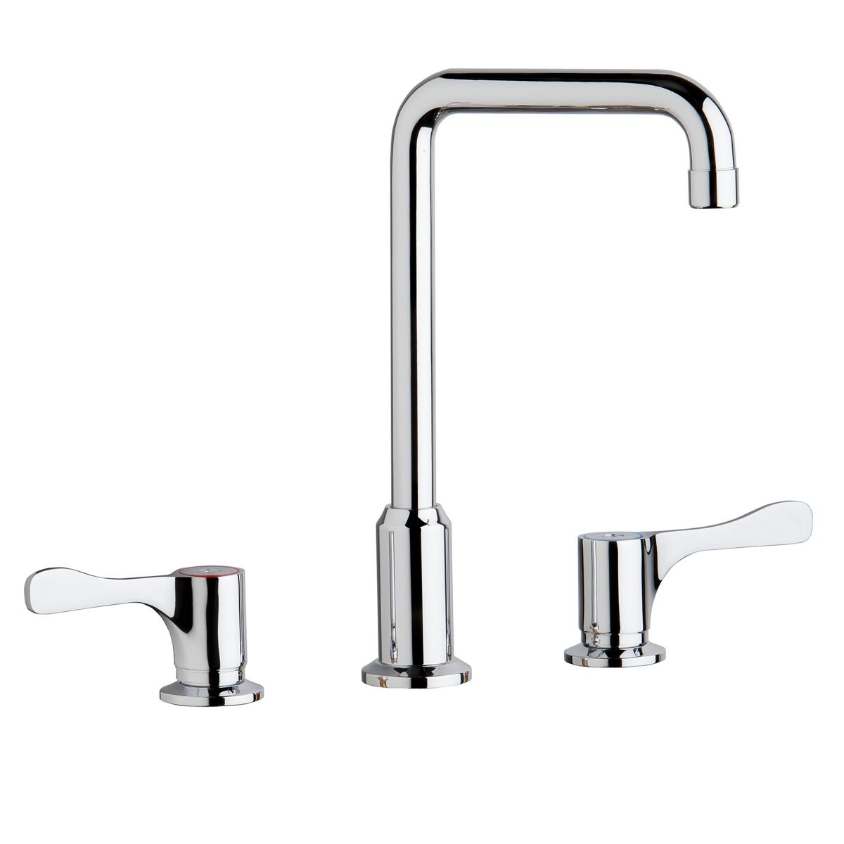 Elkay 8" Centerset Concealed Deck Mount Faucet with Arc Tube Spout and 4" Lever Handles Chrome LKD2437BHC