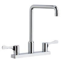 Elkay 8" Centerset Exposed Deck Mount Faucet with Arc Spout and 4" Lever Handles Chrome LKD2442BHC