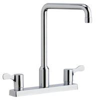 Elkay 8" Centerset Exposed Deck Mount Faucet with Arc Spout and 2-5/8" Lever Handles Chrome LKD2442C