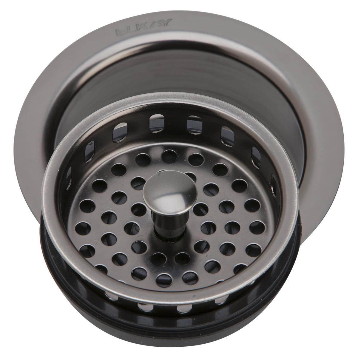 Elkay 3-1/2" Drain Fitting Antique Steel Finish Disposer Flange and Removable Strainer LKD35AS