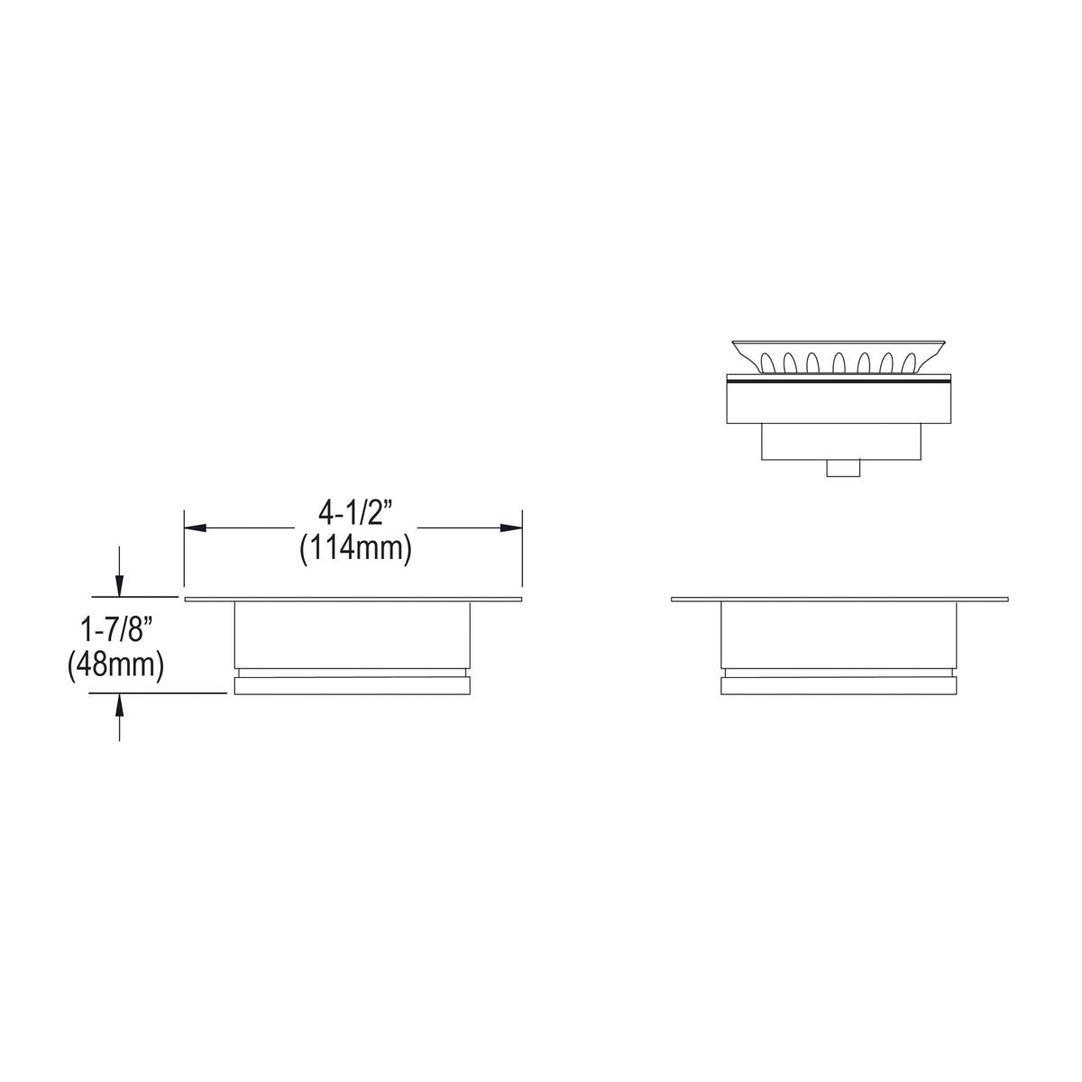 Elkay 3-1/2" Drain Fitting Antique Steel Finish Disposer Flange and Removable Strainer LKD35AS