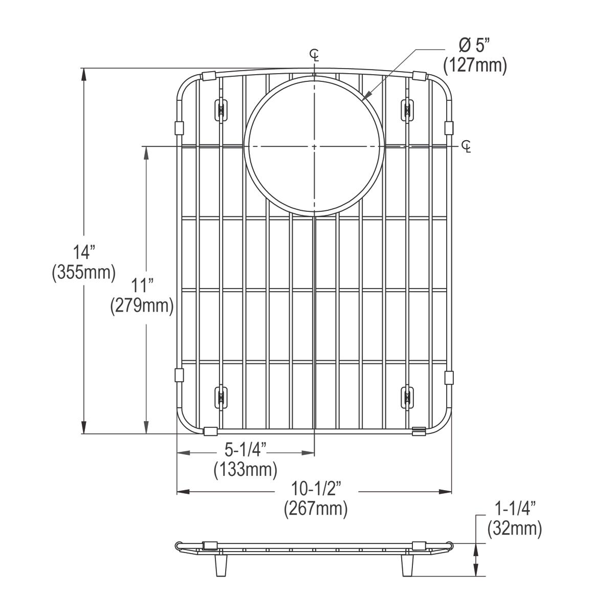 Elkay Stainless Steel 11" x 14-5/8" x 1" Bottom Grid LKOBG1115SS