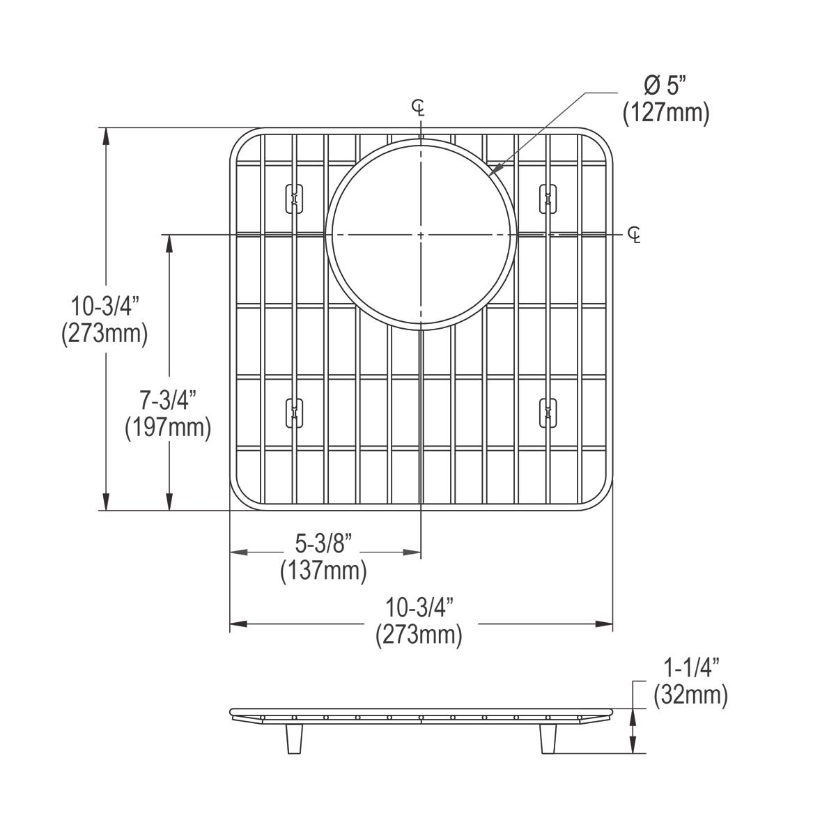 Elkay Stainless Steel 11-1/2" x 11-1/2" x 1" Bottom Grid LKOBG1616SS