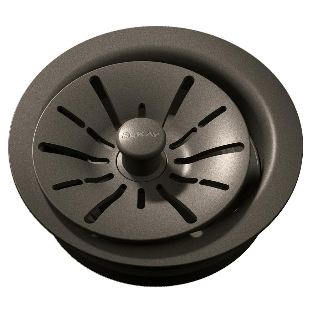 Elkay Quartz Perfect Drain 3-1/2" Polymer Disposer Flange with Removable Basket Strainer and Rubber Stopper Chestnut LKPDQD1CN