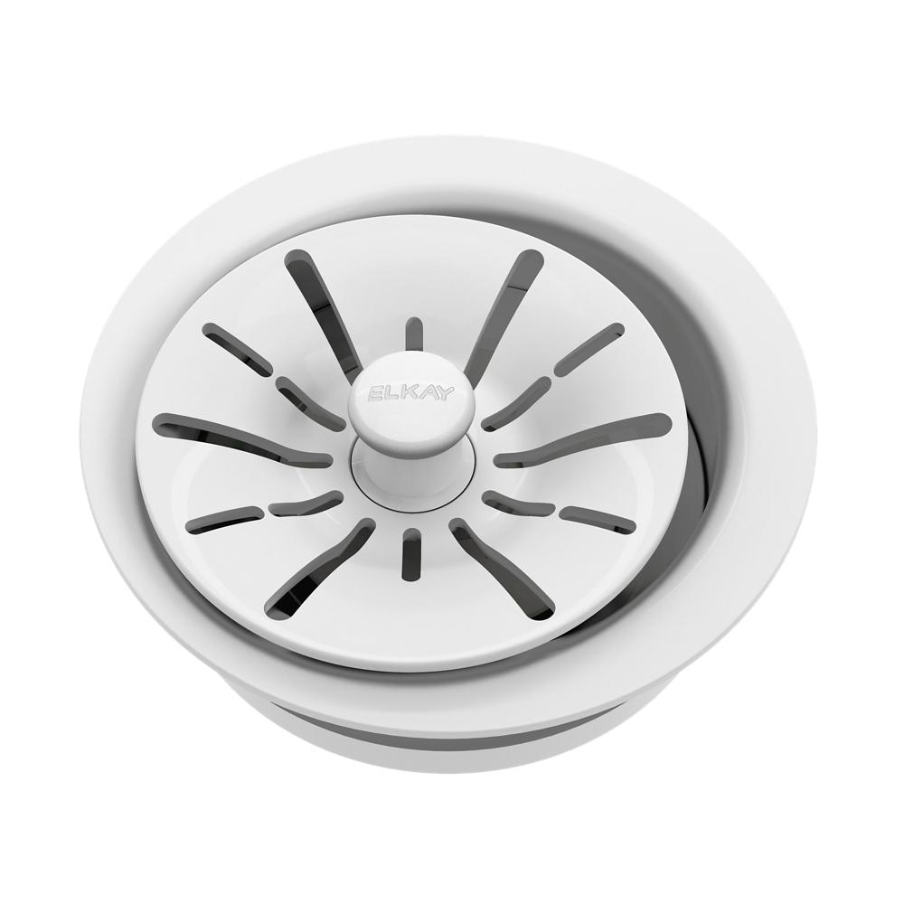 Elkay Quartz Perfect Drain 3-1/2" Polymer Disposer Flange with Removable Basket Strainer and Rubber Stopper Arctic Fox LKPDQD1FX