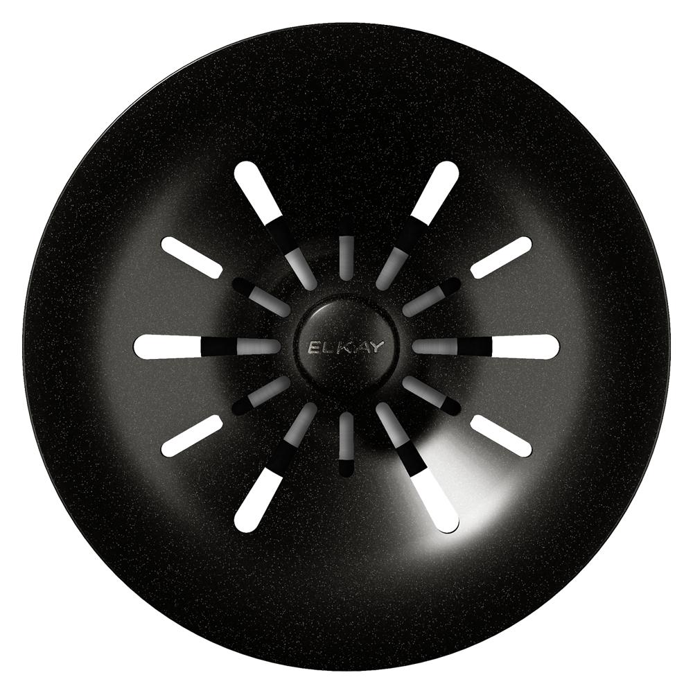 Elkay Quartz Perfect Drain 3-1/2" Removable Polymer Basket Strainer and Rubber Stopper Caviar LKPDQSCA