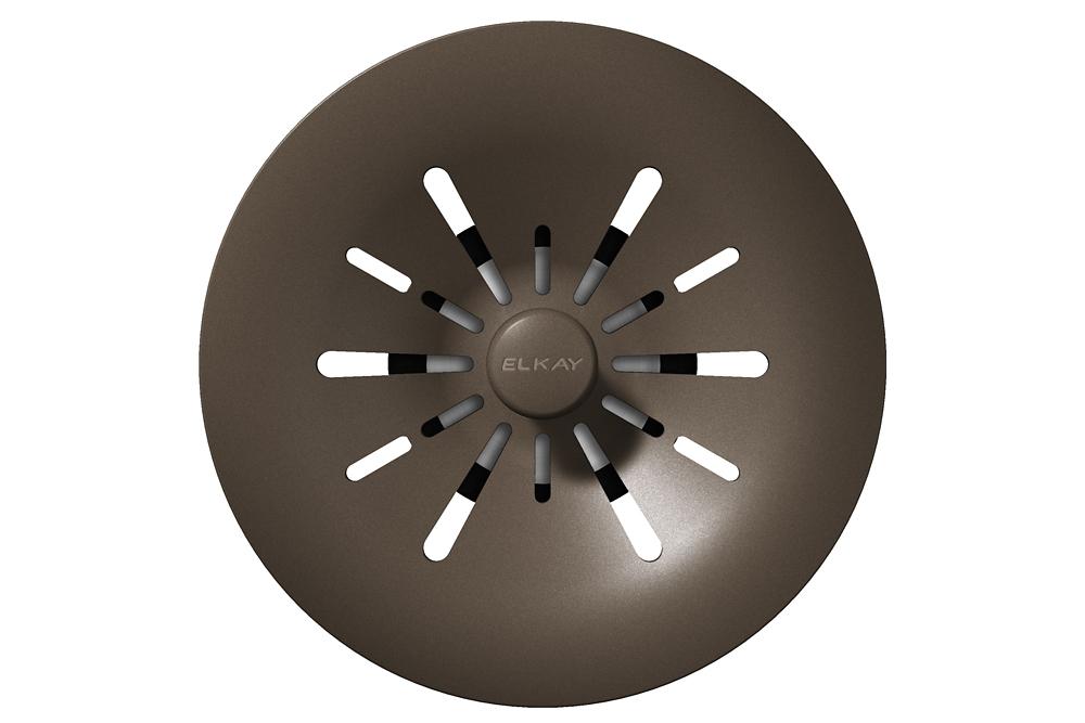 Elkay Quartz Perfect Drain 3-1/2" Removable Polymer Basket Strainer and Rubber Stopper Chestnut LKPDQSCN