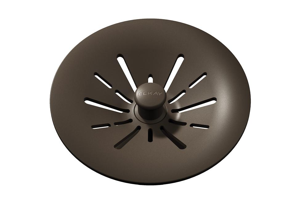 Elkay Quartz Perfect Drain 3-1/2" Removable Polymer Basket Strainer and Rubber Stopper Chestnut LKPDQSCN