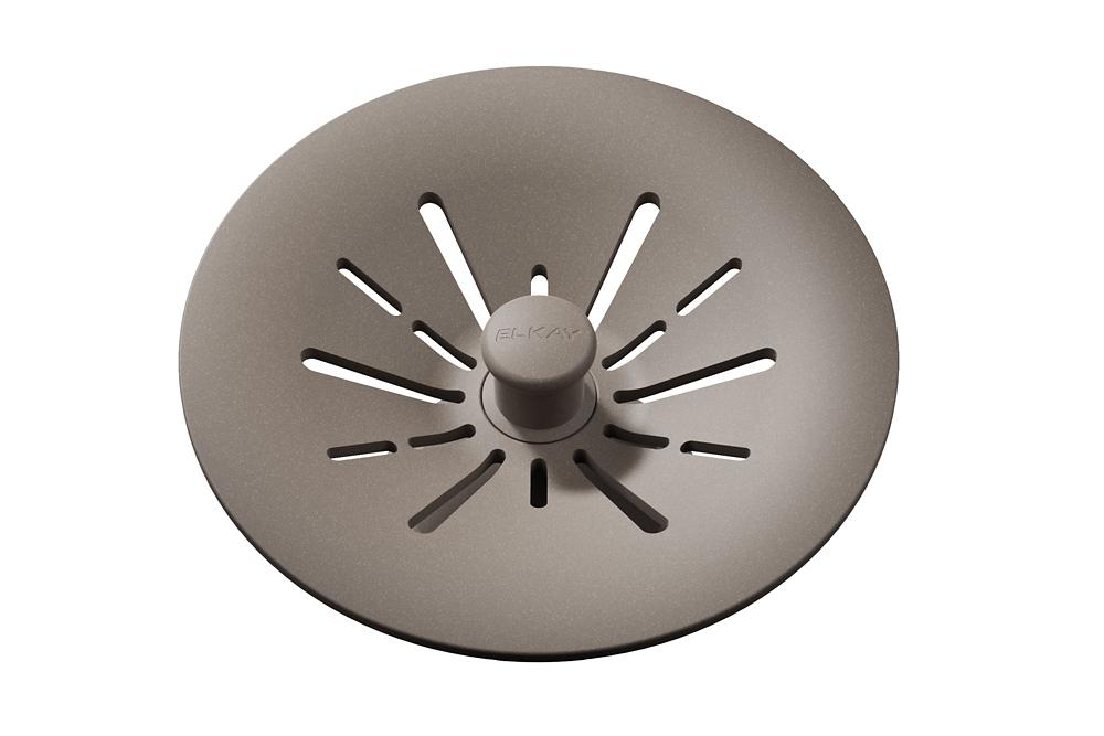 Elkay Quartz Perfect Drain 3-1/2" Removable Polymer Basket Strainer and Rubber Stopper Silvermist LKPDQSSM