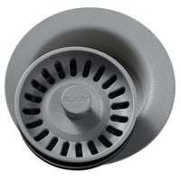 Elkay Polymer 3-1/2" Disposer Flange with Removable Basket Strainer and Rubber Stopper Greystone LKQD35GS