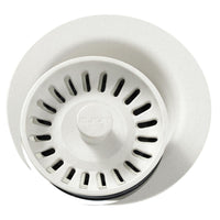 Elkay Polymer 3-1/2" Disposer Flange with Removable Basket Strainer and Rubber Stopper Parchment LKQD35PA
