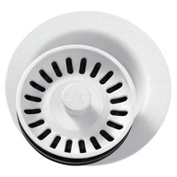 Elkay Polymer 3-1/2" Disposer Flange with Removable Basket Strainer and Rubber Stopper White LKQD35WH