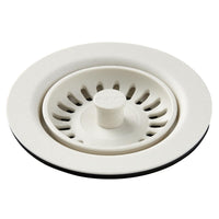 Elkay Polymer Drain Fitting with Removable Basket Strainer and Rubber Stopper Parchment LKQS35PA