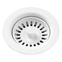 Elkay Polymer Drain Fitting with Removable Basket Strainer and Rubber Stopper White LKQS35WH