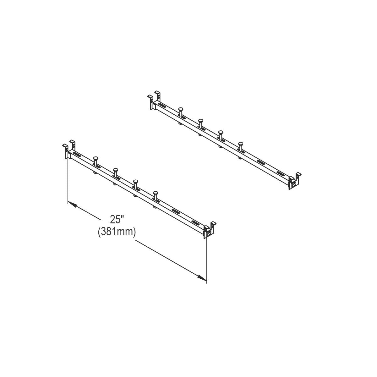 Elkay Sink Installation Undermount Support Kit 25" Long Rails LKUMSK25