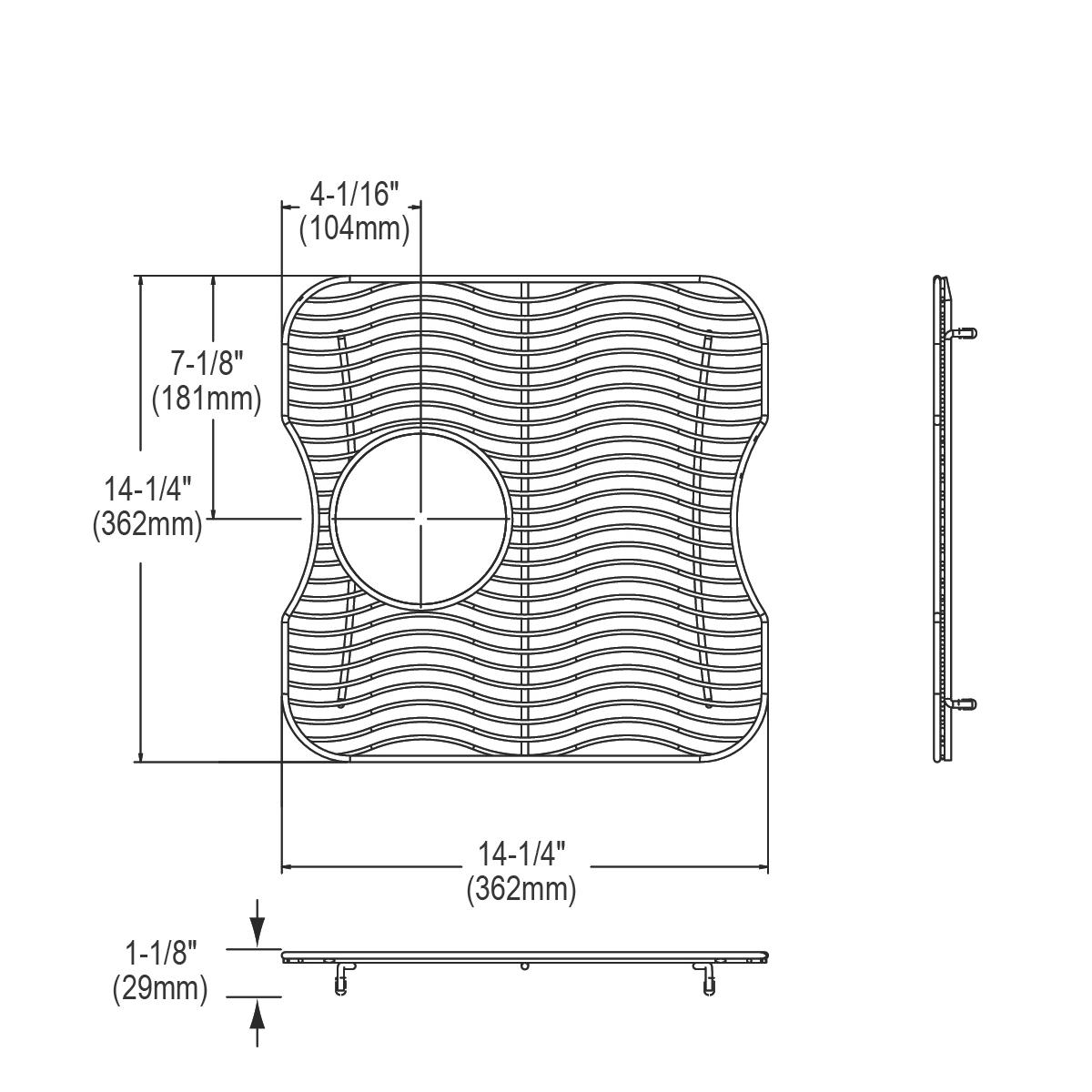 Elkay Stainless Steel 14-1/4" x 14-1/4" x 1-1/8" Bottom Grid LKWOBG1716SS