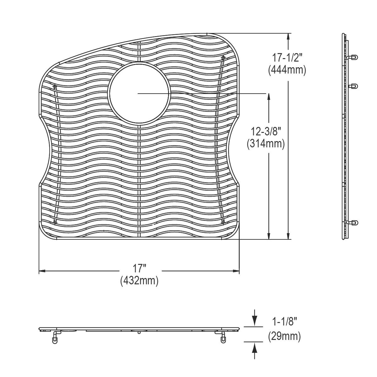 Elkay Stainless Steel 17" x 17-1/2" x 1-1/8" Bottom Grid LKWOBG1819SS