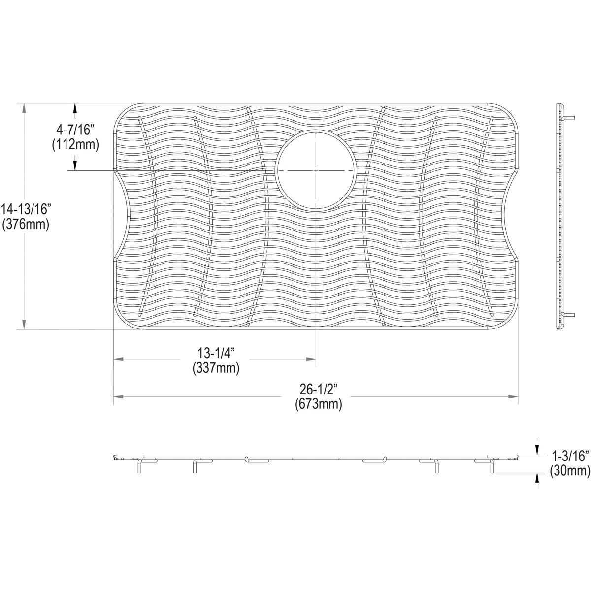 Elkay Stainless Steel 26-1/2" x 14-13/16" x 1" Bottom Grid LKWOBG2816SS